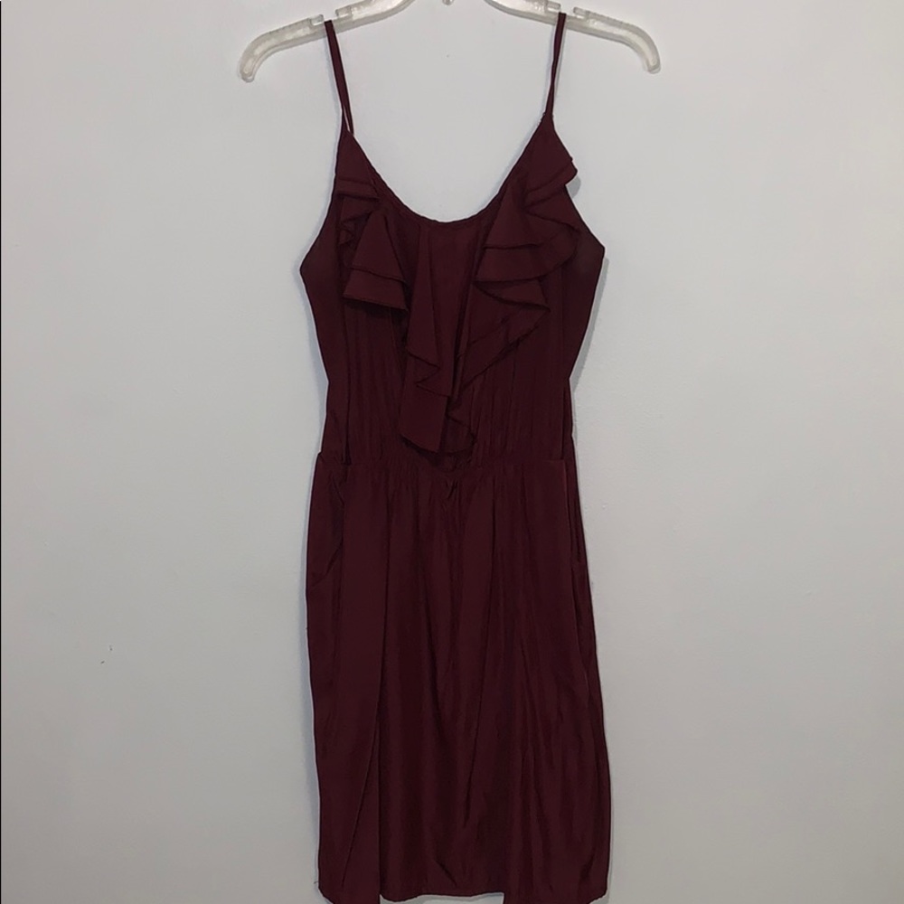 Ruffled Maroon Game Day Dress
